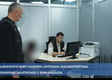 შსს: სამეგრელოს პოლიციამ ქურდობის ბრალდებით 3 პირი დააკავა